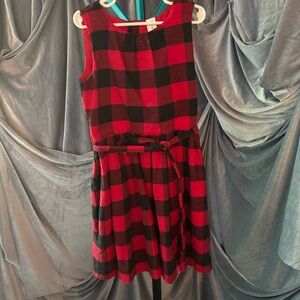 Carter's Red and Black Sleeveless A-Line Dress size 7